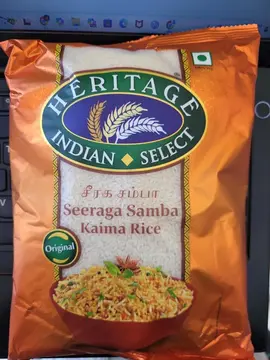 Heritage Seeraga Samba Kaima Biryani Rice pack