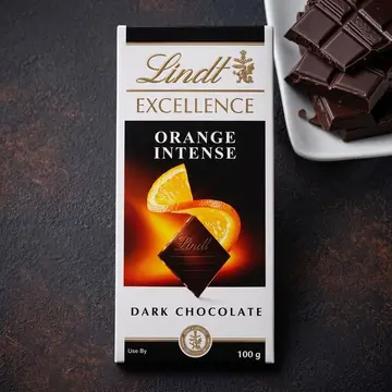 Lindt Excellence Orange Intense Dark Choco pack
