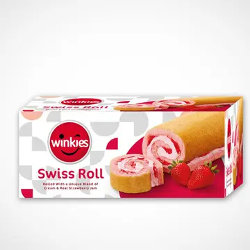 Winkies Swiss Roll Cream & Straw Jam pack